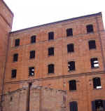 Interno della Risiera con la traccia del forno crematorio