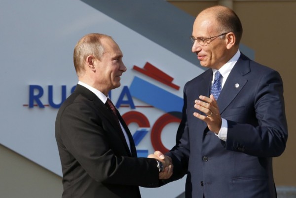 Vladimir Putin e Enrico Letta